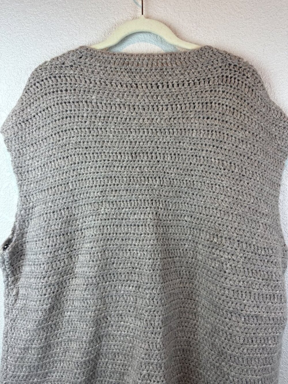 Eileen Fisher 2X 100% Baby Alpaca Knit Sweater Poncho Taupe Beige Peru - Picture 11 of 12
